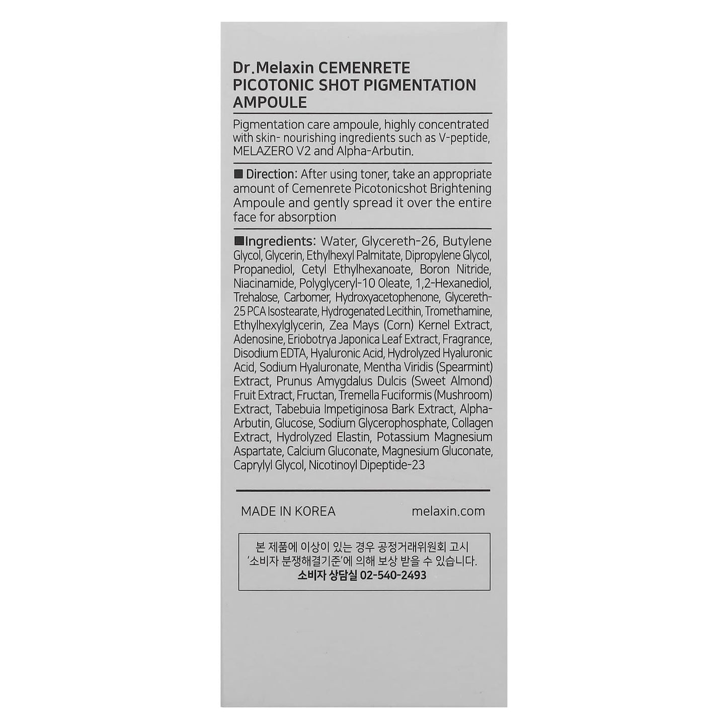Dr.Melaxin CEMENRETE PICOTONIC SHOT Sérum Anti-Taches 30ml