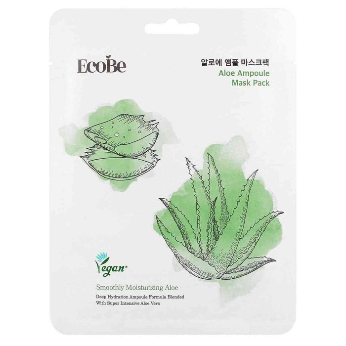 EcoBe Masque Tissu Aloe Ampoule Apaisant 25ml