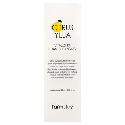 Farmstay Citrus Yuja Vitalizing Foam Cleansing Mousse Nettoyante Éclat 100ml