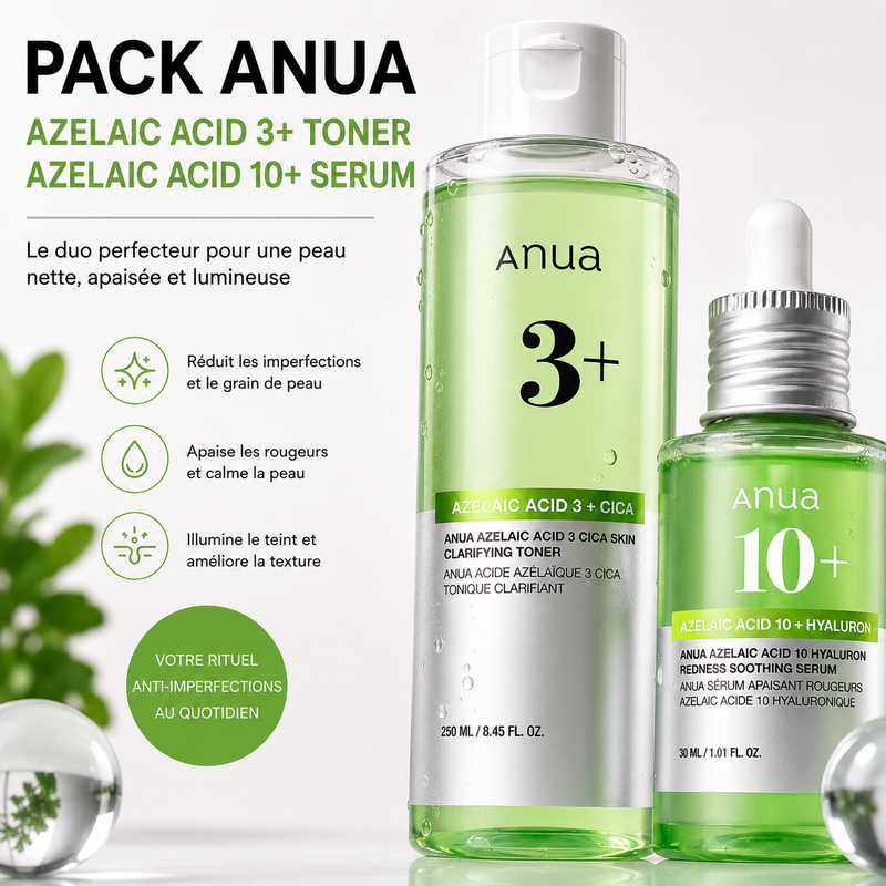 Pack Anua - Toner Azelaic Acid 3+ & Sérum Azelaic Acid 10+