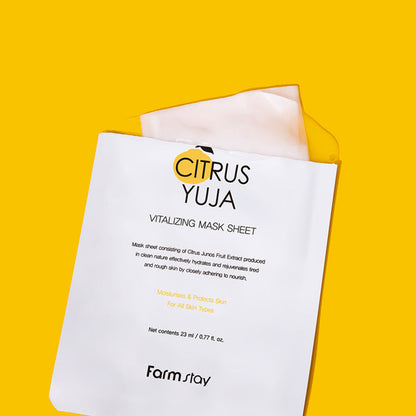 Farmstay Citrus Yuja Masque Tissu Vitalisant Éclat 23ml