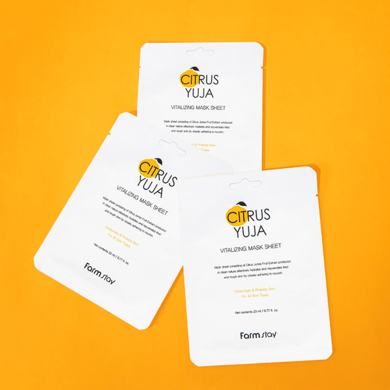 Farmstay Citrus Yuja Masque Tissu Vitalisant Éclat 23ml