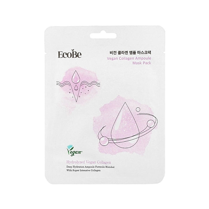 EcoBe Masque Tissu Vegan Collagen Ampoule Fermeté 25ml