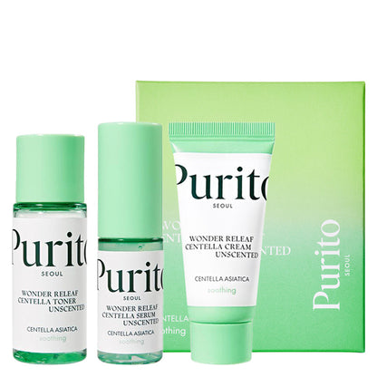 Purito Seoul Wonder Releaf Centella Mini Kit Sans Parfum 3 Pièces